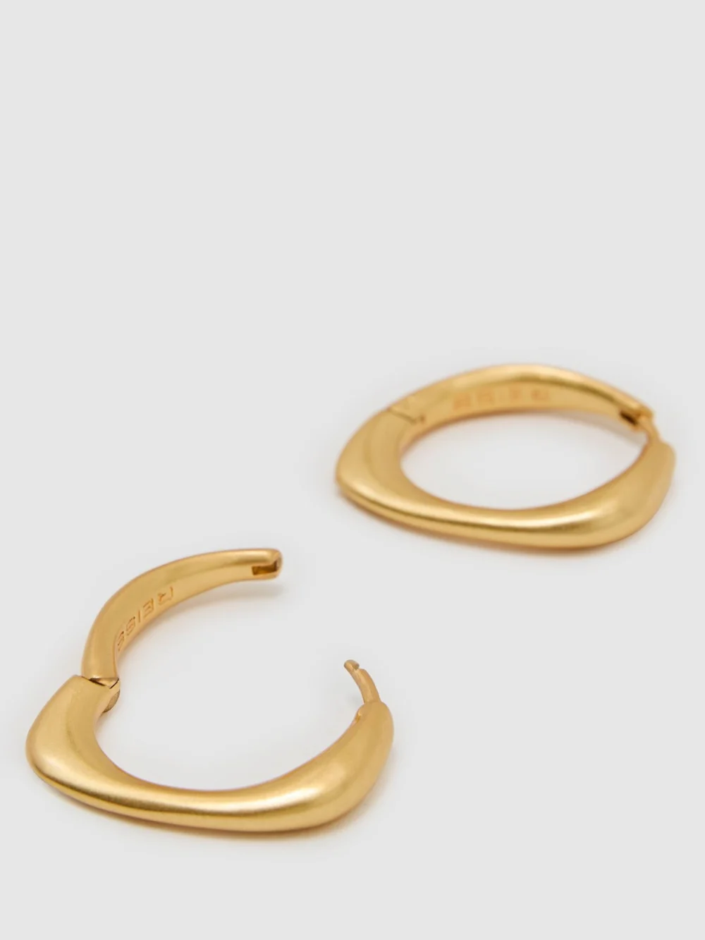 Reiss Gold Tone Smooth Curve Hoop Earrings,, view 3