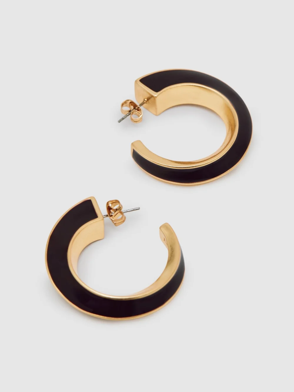 Reiss Gold Tone Twist Enamel Hoop Earrings,, view 4