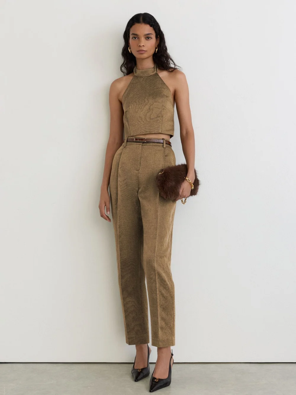 Reiss Gold Top, view 3