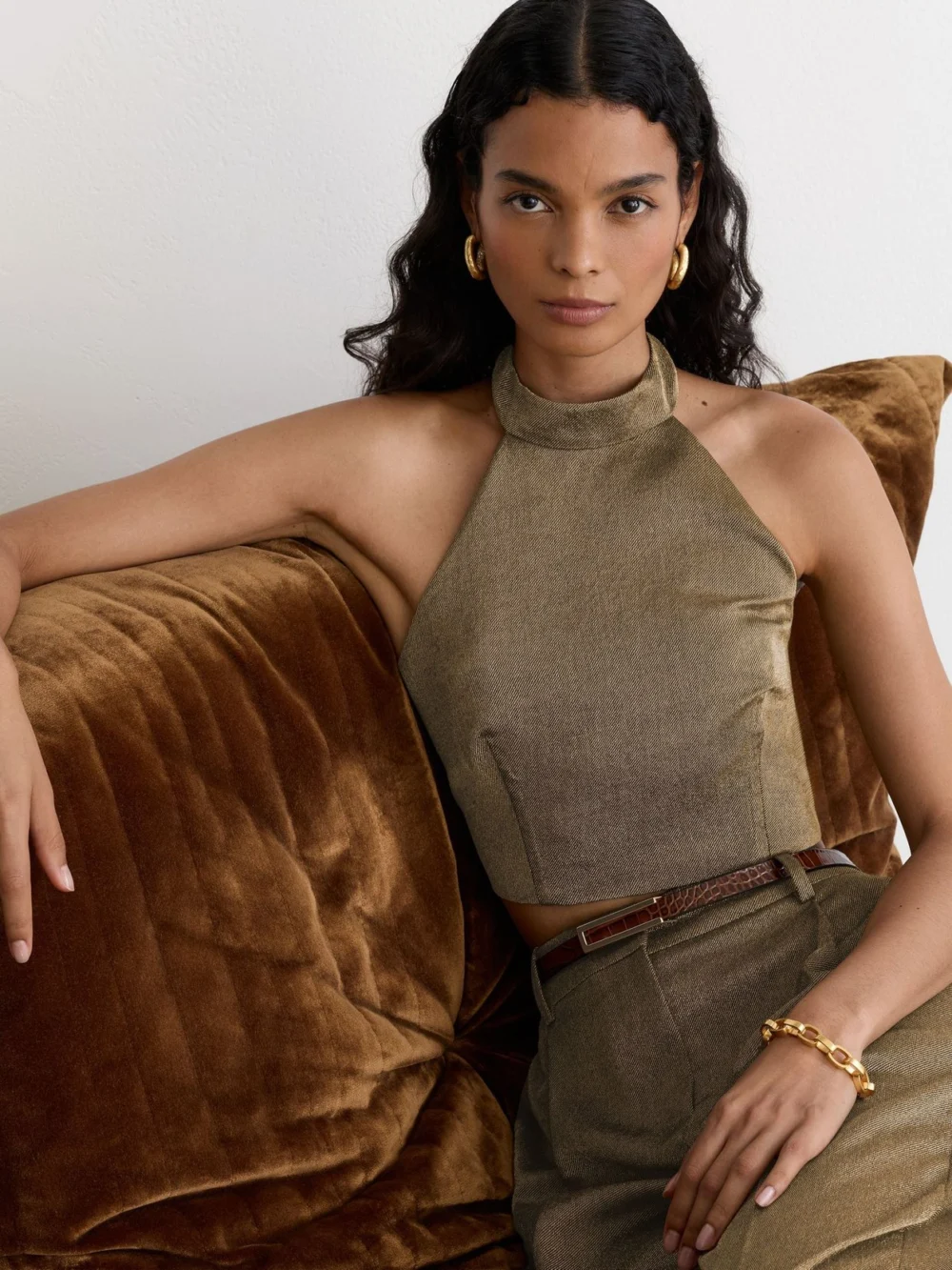 Reiss Gold Top, view 4