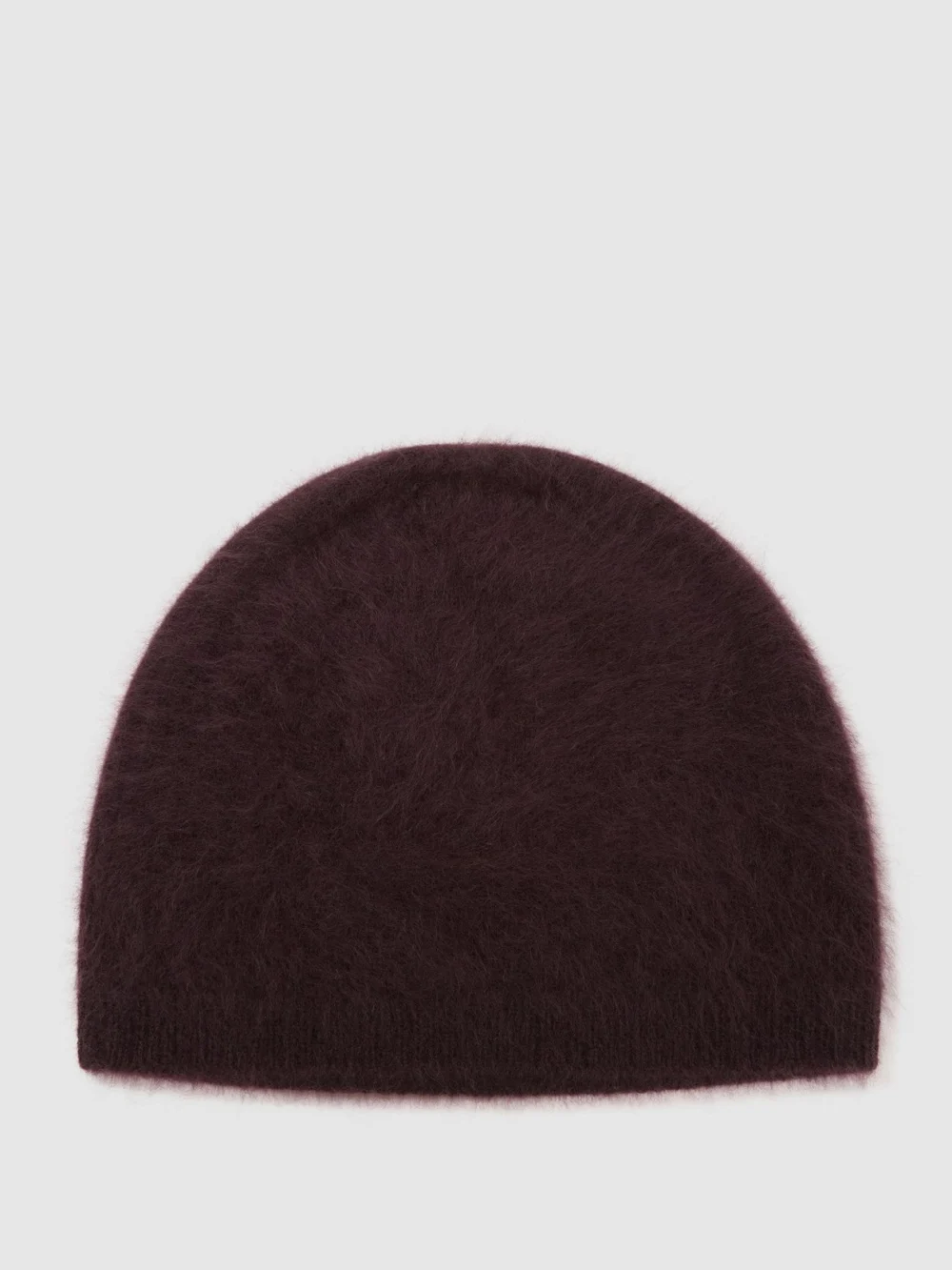 Reiss Grape Brushed Cashmere Beanie Hat,, view 3