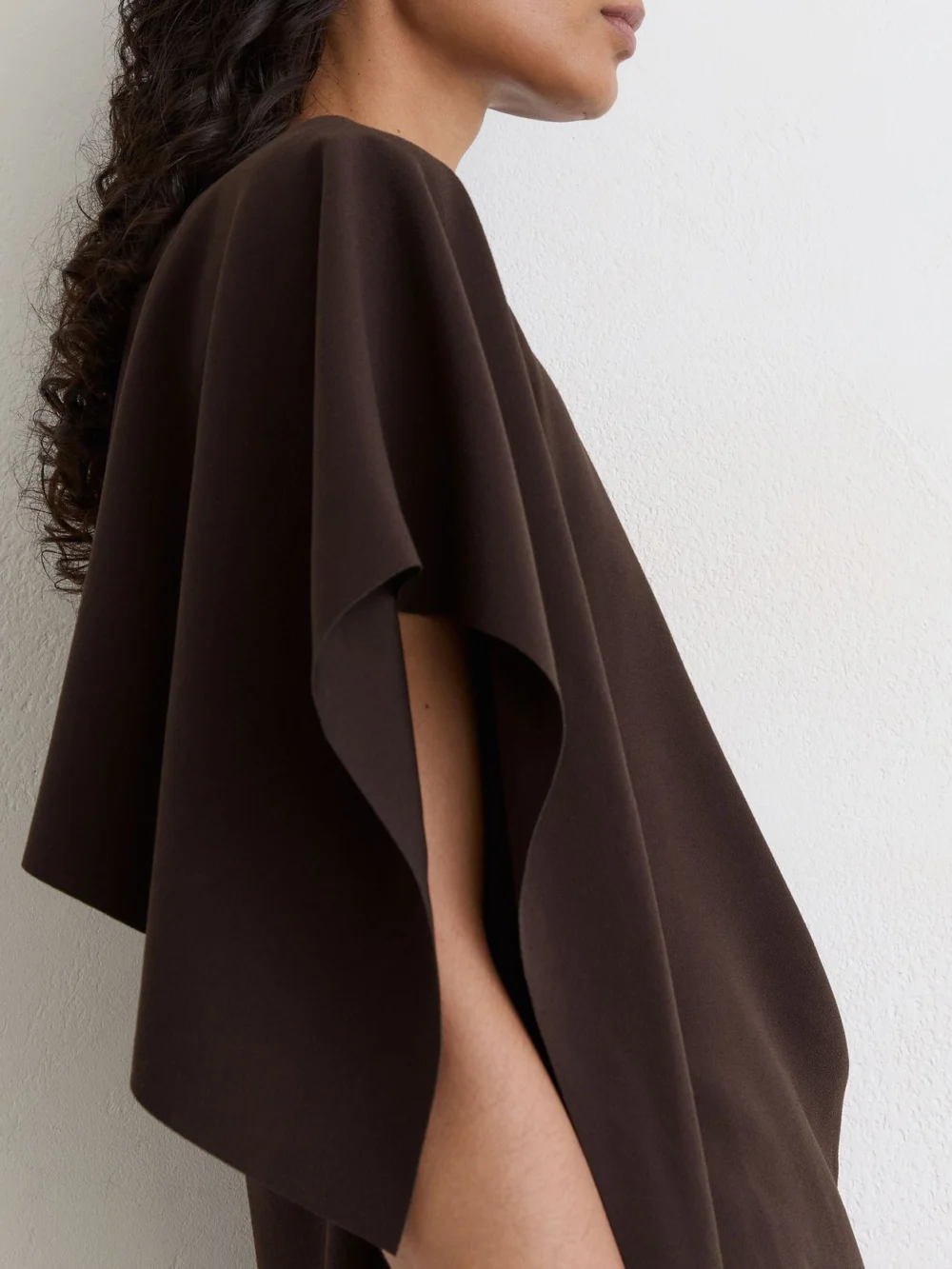 Reiss Grape Burgundy Asymmetric Drape Mini Dress, view 3