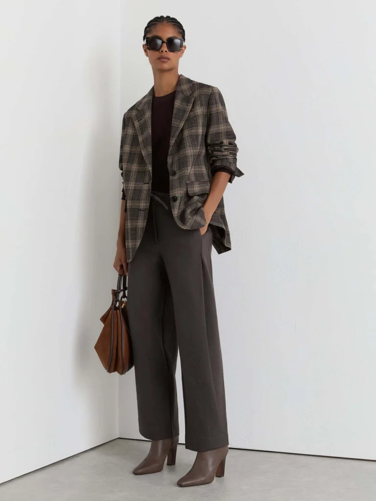 Reiss Grape Burgundy Petite Cotton-blend Barrel-leg Drawstring Trousers
