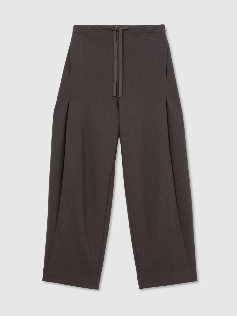 Reiss Grape Burgundy Petite Cotton-blend Barrel-leg Drawstring Trousers, view 6