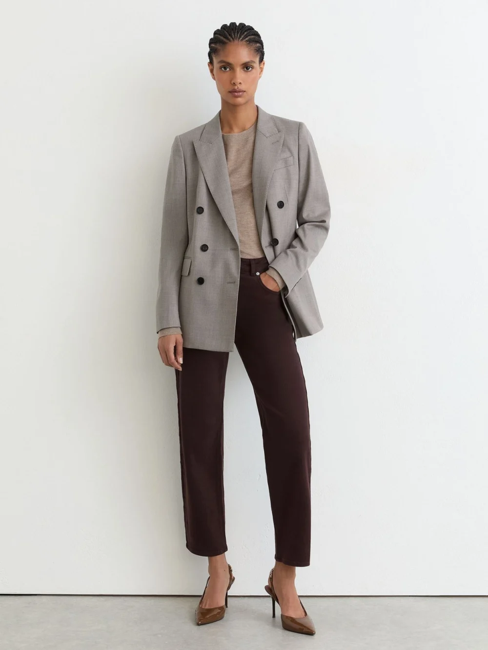 Reiss Grape Mid-rise Straight-leg Jeans, view 5