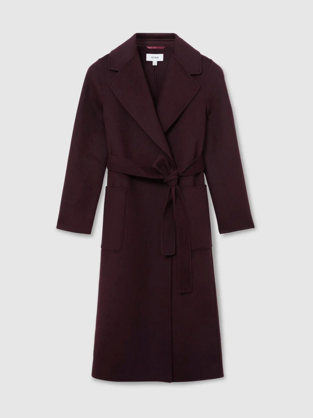 Reiss Grape Petite Wool-blend Double-breasted Blindseam Coat, view 6