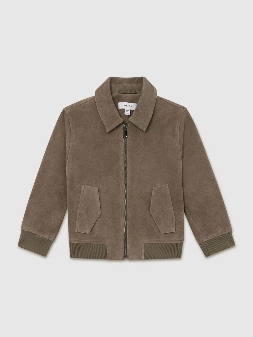 Reiss Green 3-9 yrs Suede Zip-through Jacket