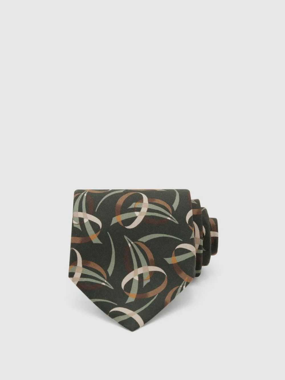 Reiss Green Silk Abstract-print Tie
