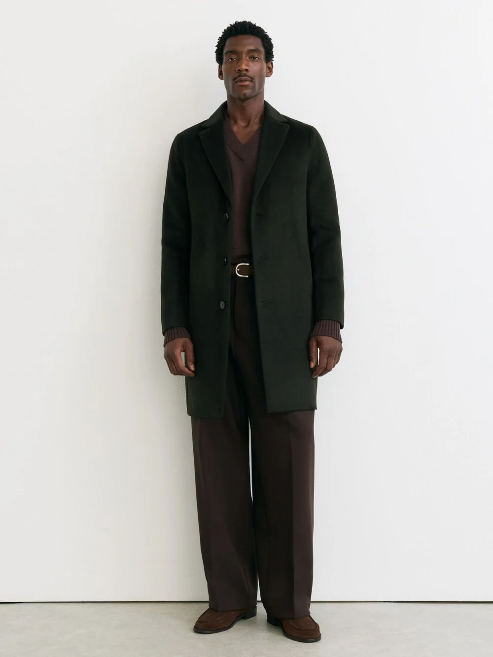 Reiss Green Wool-blend Single-breasted Epsom Coat, view 3