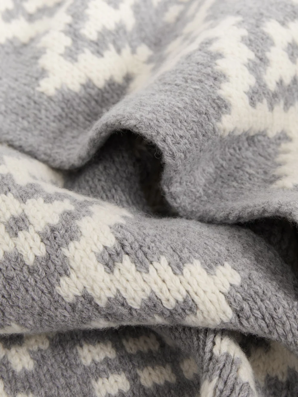 Reiss Grey & White Wool-blend Scarf,, view 4