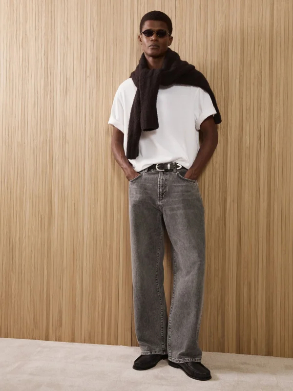 Reiss Grey Baggy-fit Jeans