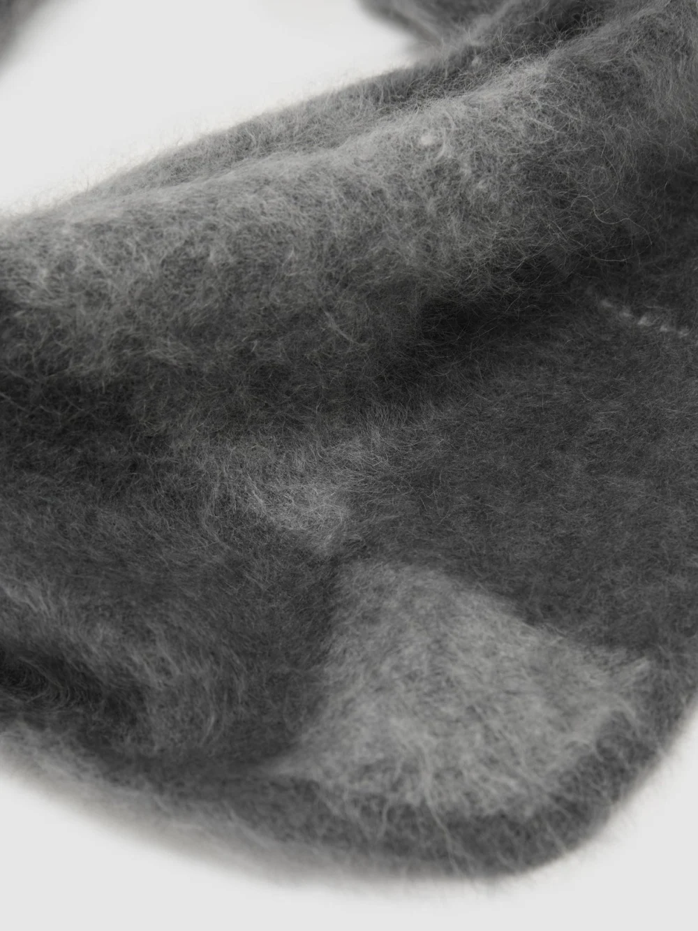 Reiss Grey Brushed-cashmere Argyle-knit Neck-tie Scarf,, view 3