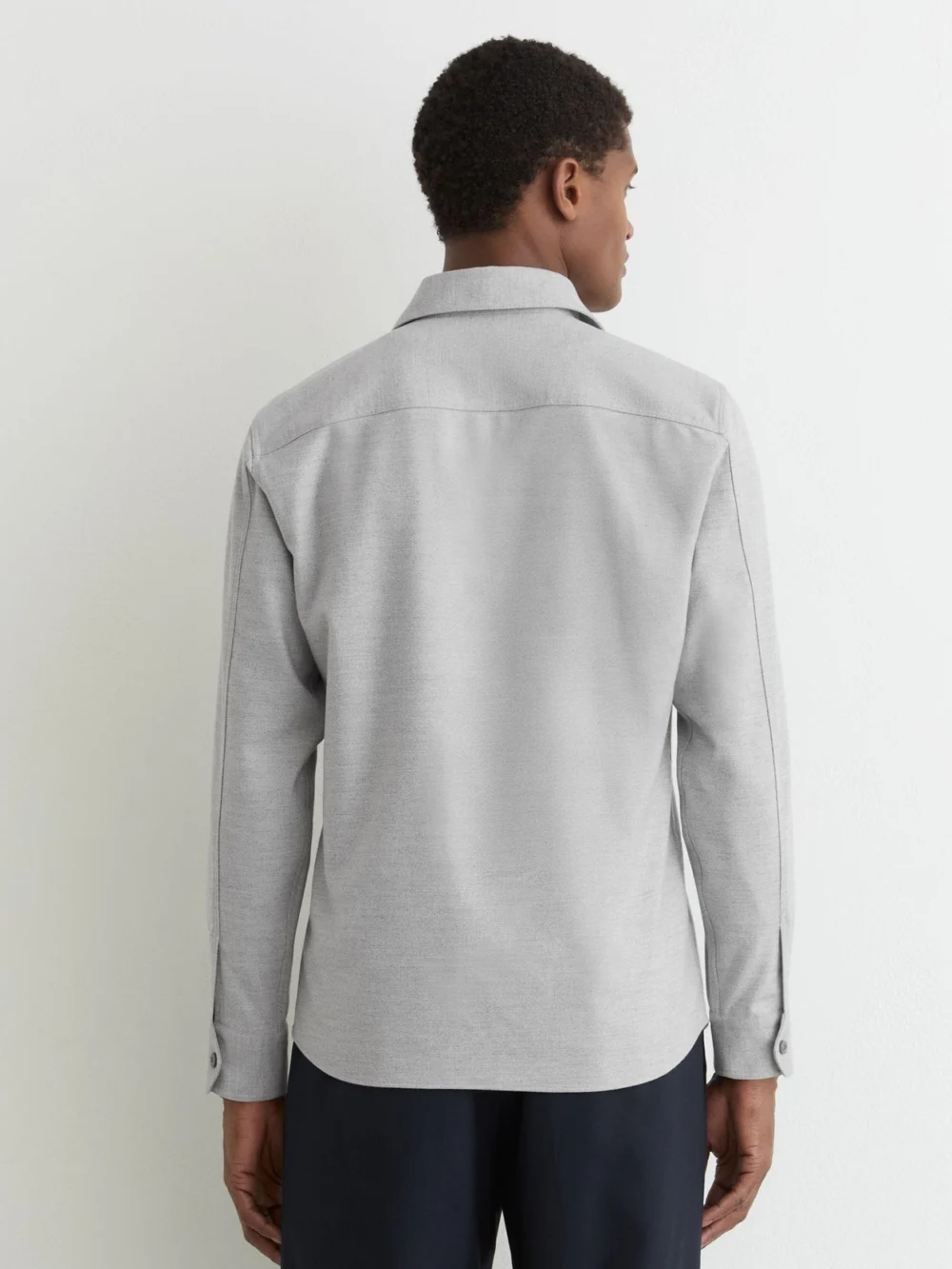 Reiss Grey Brushed Twin-pocket Overshirt, view 4