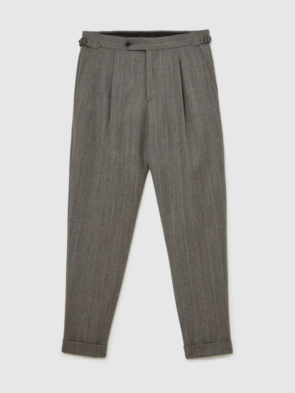 Reiss Grey Classic Fit Wool Pinstripe Suit Trousers, view 2