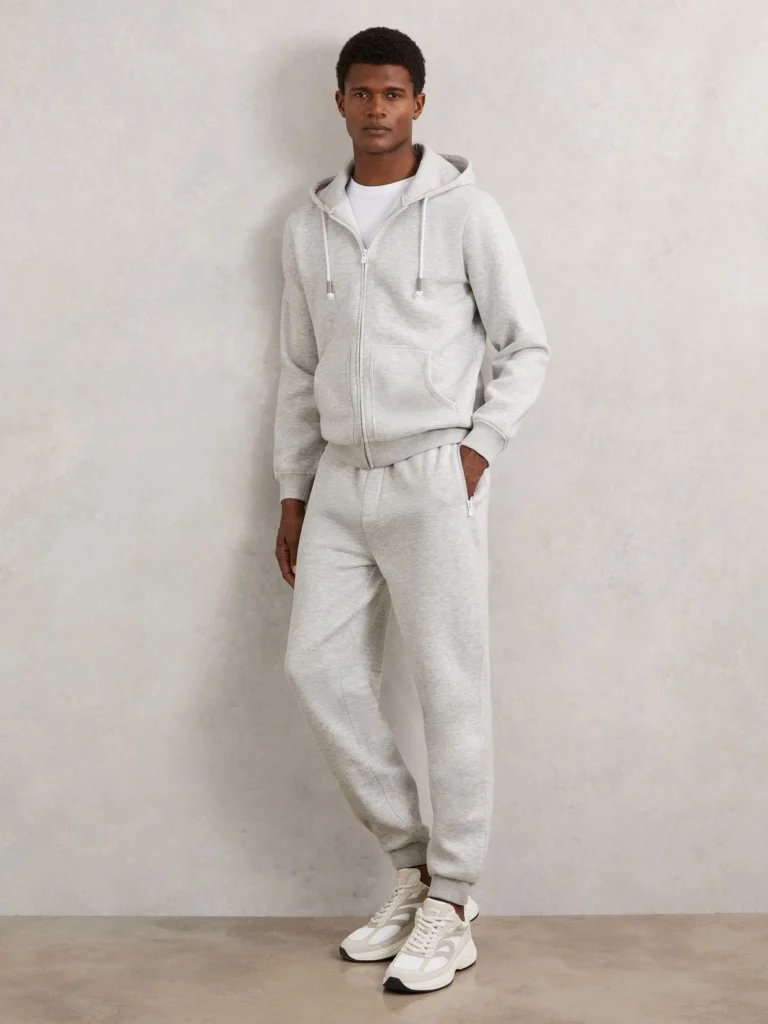 Reiss Grey Cotton-blend Drawstring Joggers