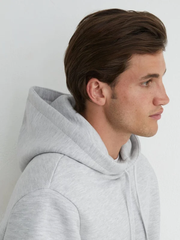 Reiss Grey Heavyweight Cotton-blend Relaxed-fit Hoodie