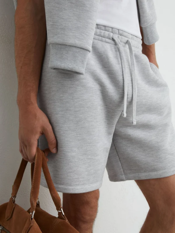 Reiss Grey Heavyweight Cotton-blend Relaxed-fit Shorts