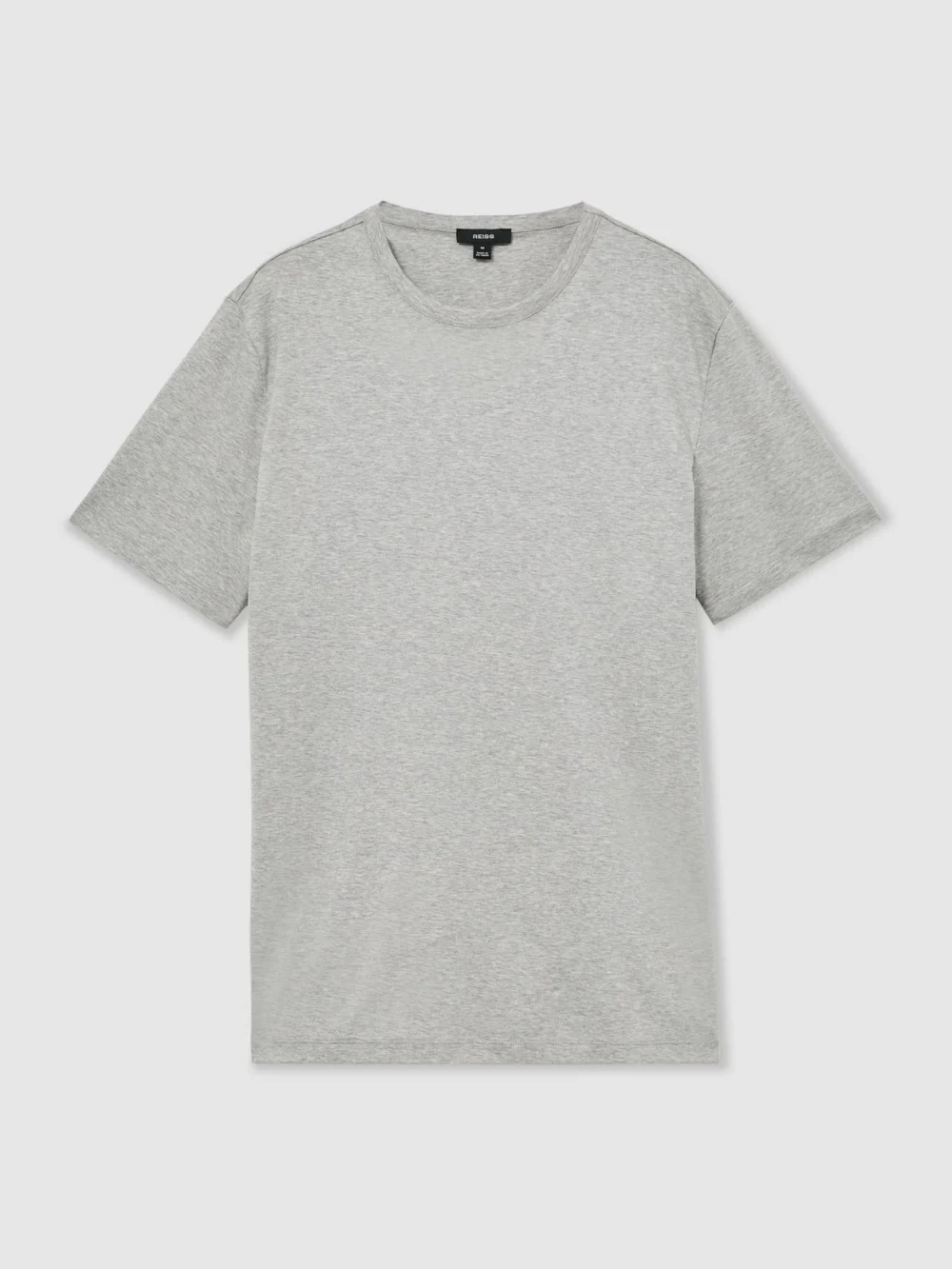 Reiss Grey Marl Air-water Cotton Tailored-fit T-shirt, view 2