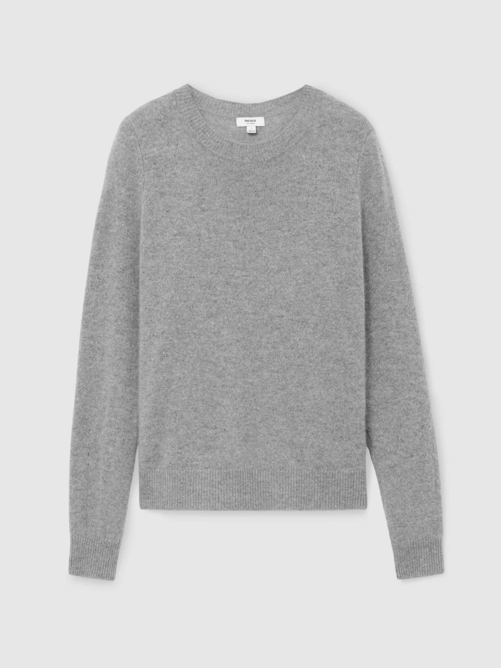 Reiss Grey Marl Cashmere Crew-neck Jumper, view 2