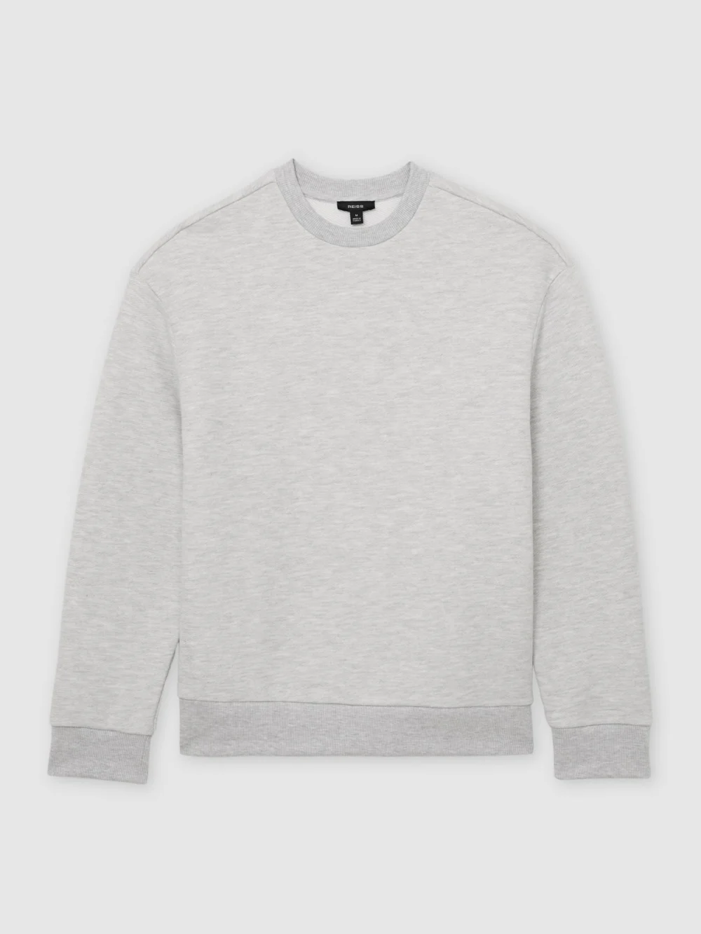 Reiss Grey Melange Cotton-blend Heavyweight Sweatshirt, view 2