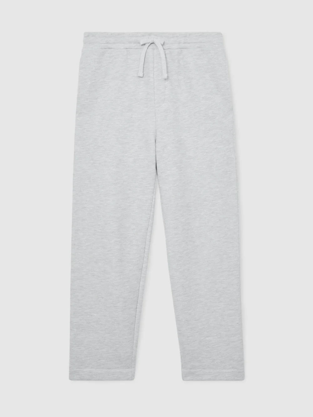 Reiss Grey Melange Cotton Heavyweight Straight-leg Joggers, view 2