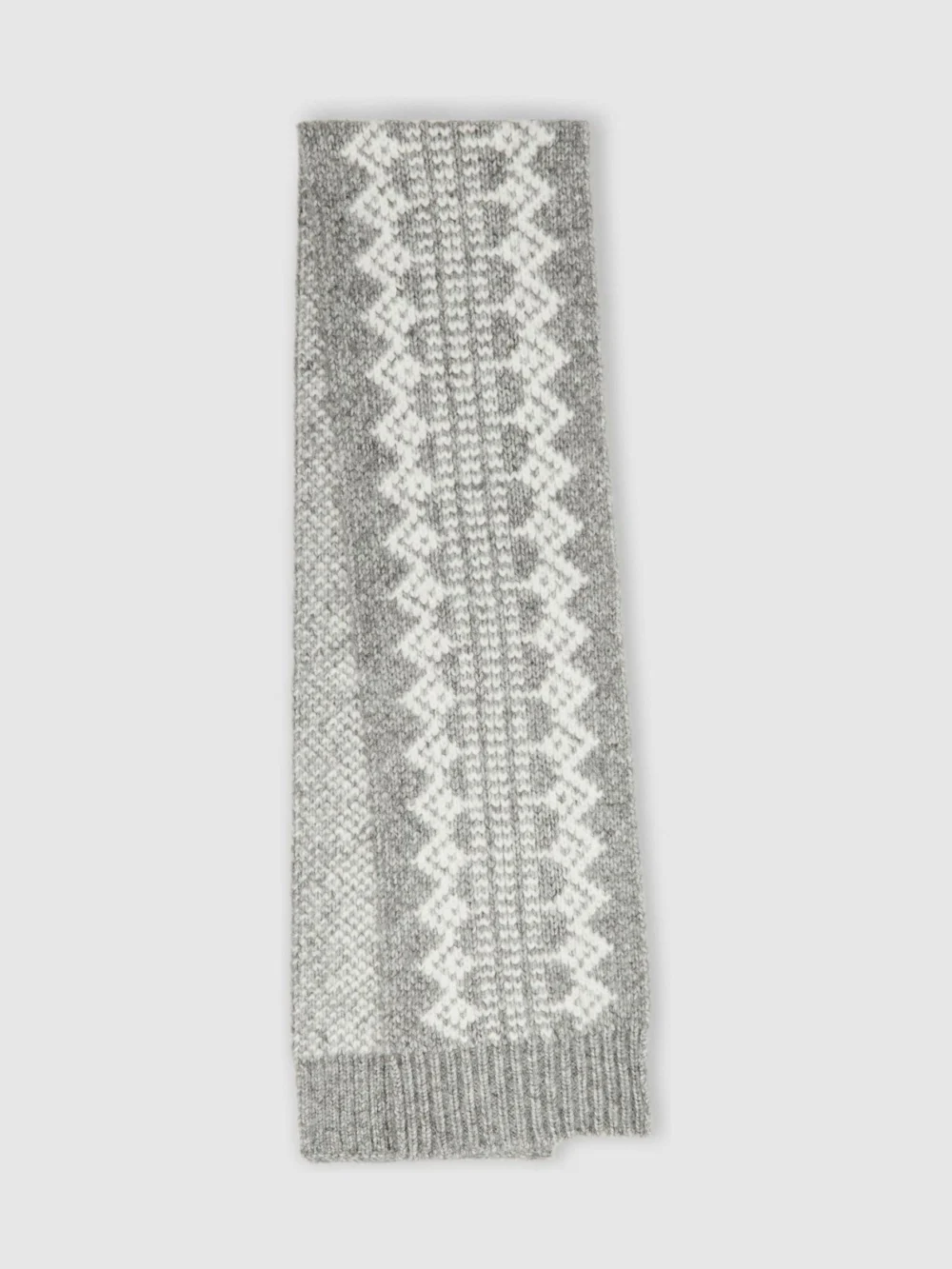 Reiss Grey Melange Hat and Scarf Set,, view 2