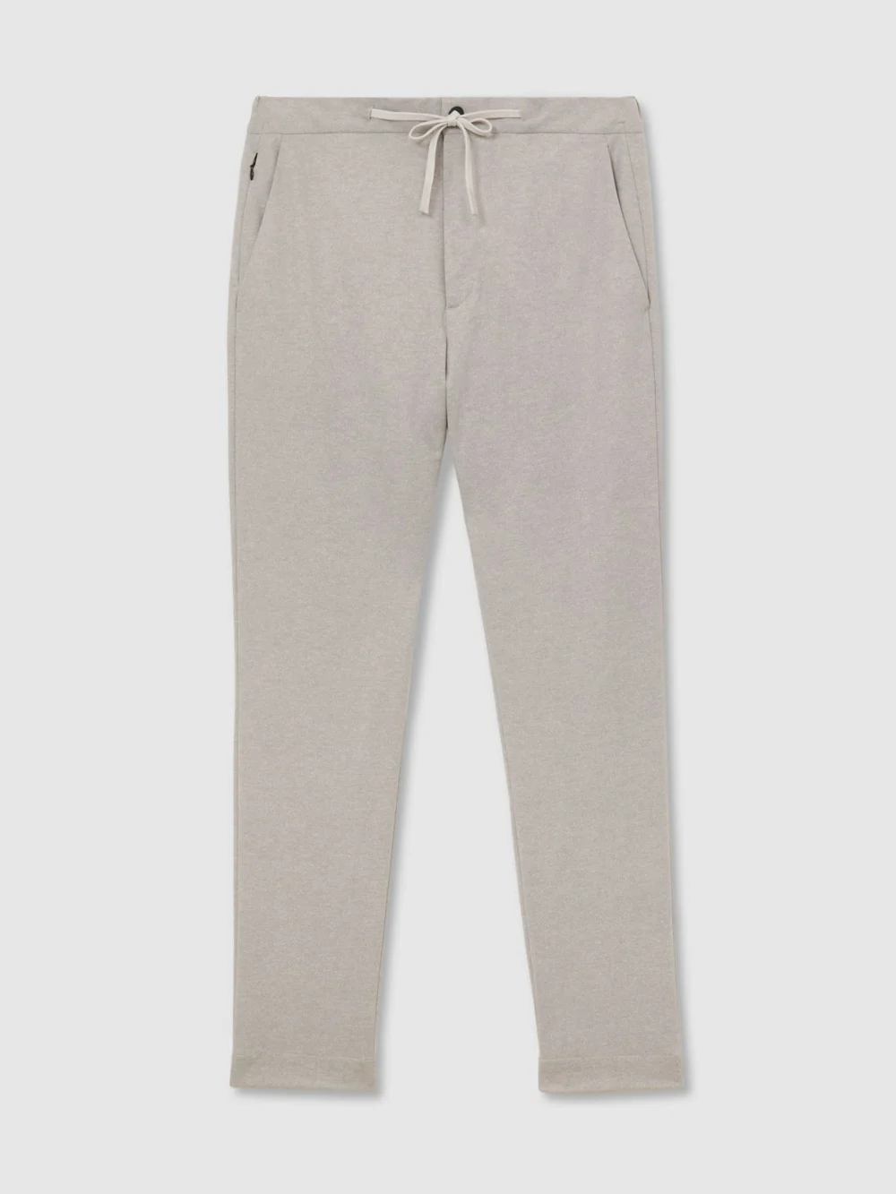 Reiss Grey Melange R-flex Four-way Stretch Drawstring Trousers Tailored-fit, view 2