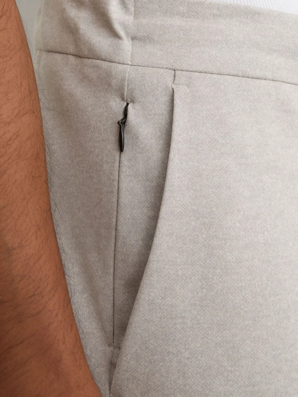 Reiss Grey Melange R-flex Four-way Stretch Drawstring Trousers Tailored-fit, view 3
