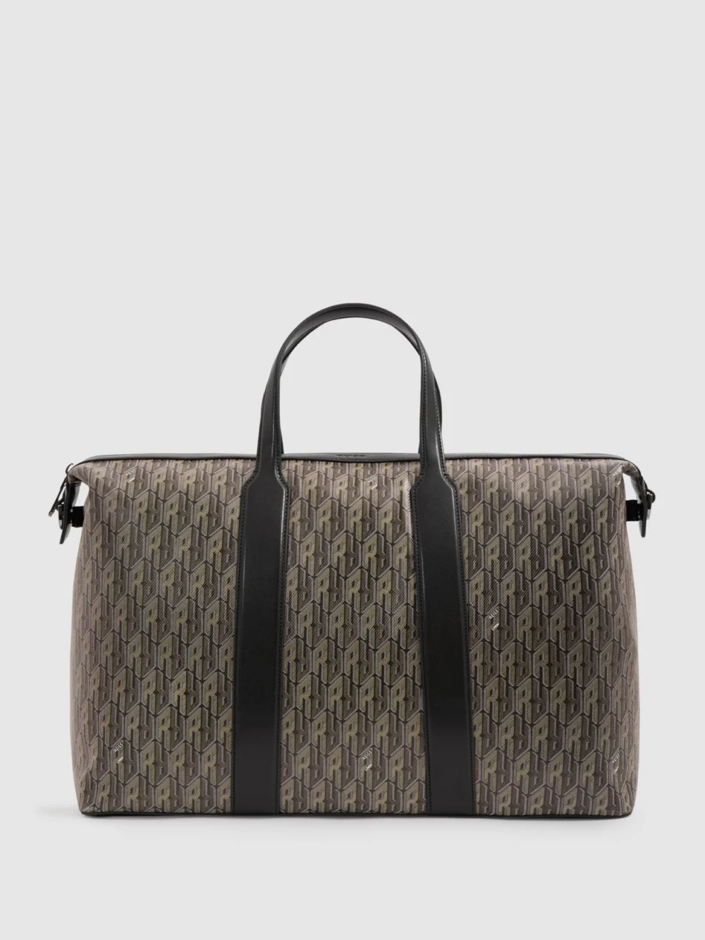 Reiss Grey Multi Monogram-print Coated-canvas Holdall,