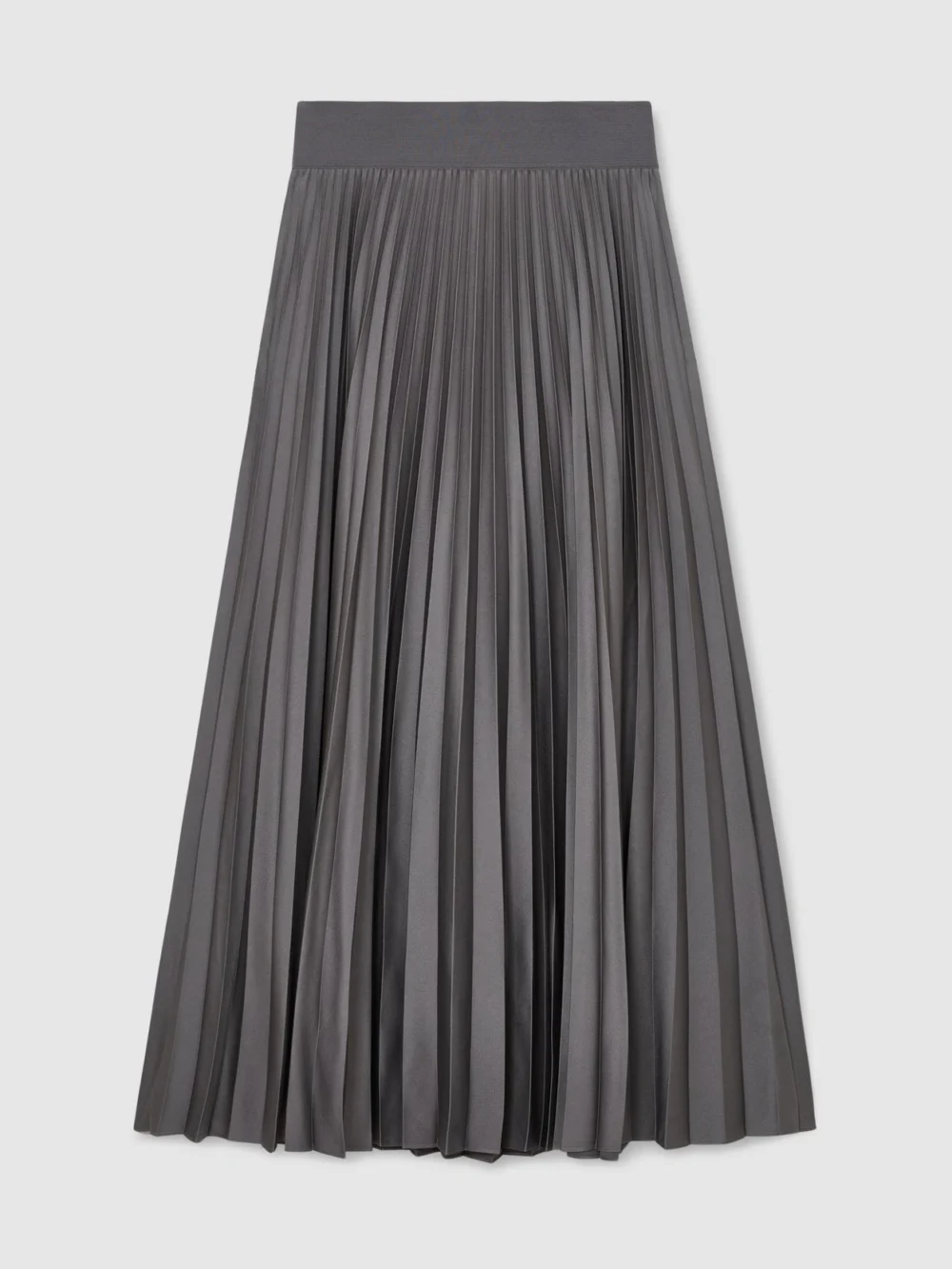 Reiss Grey Pleated Midi Skirt, view 2