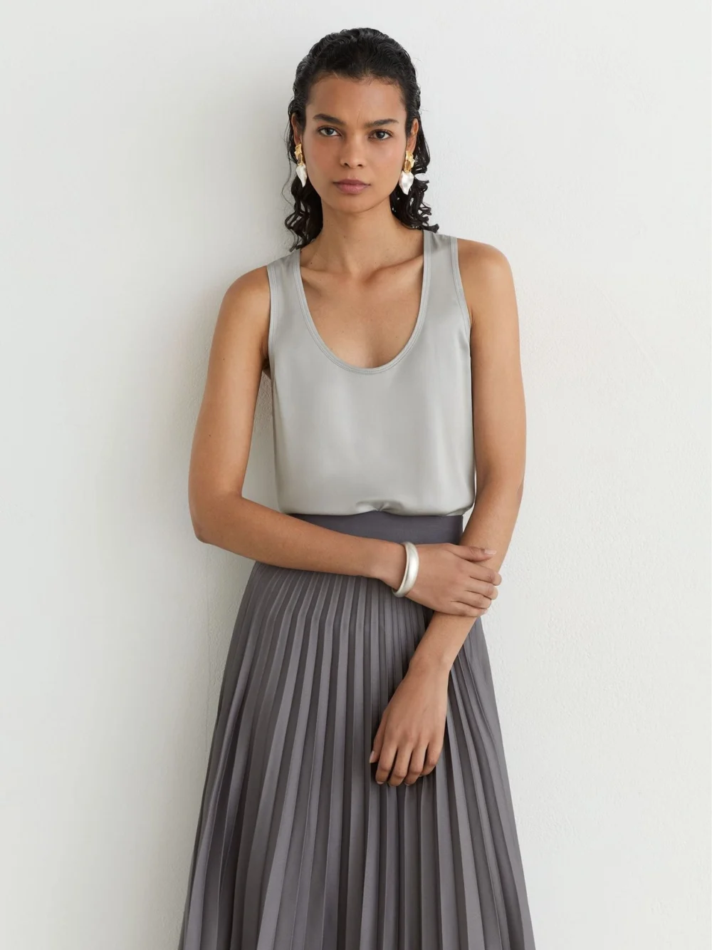 Reiss Grey Silk-front Vest