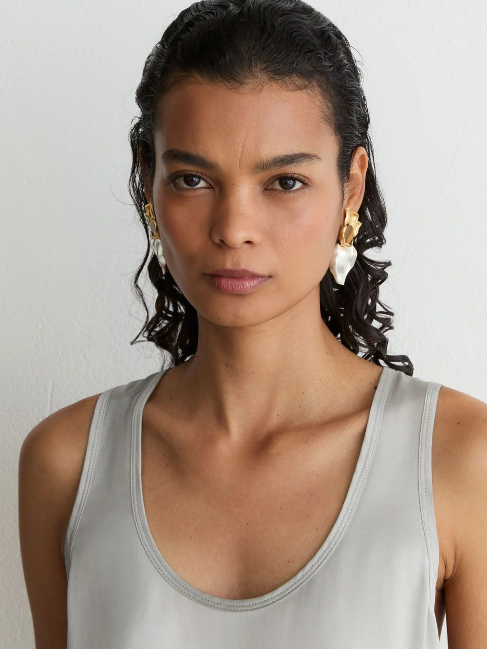 Reiss Grey Silk-front Vest, view 4
