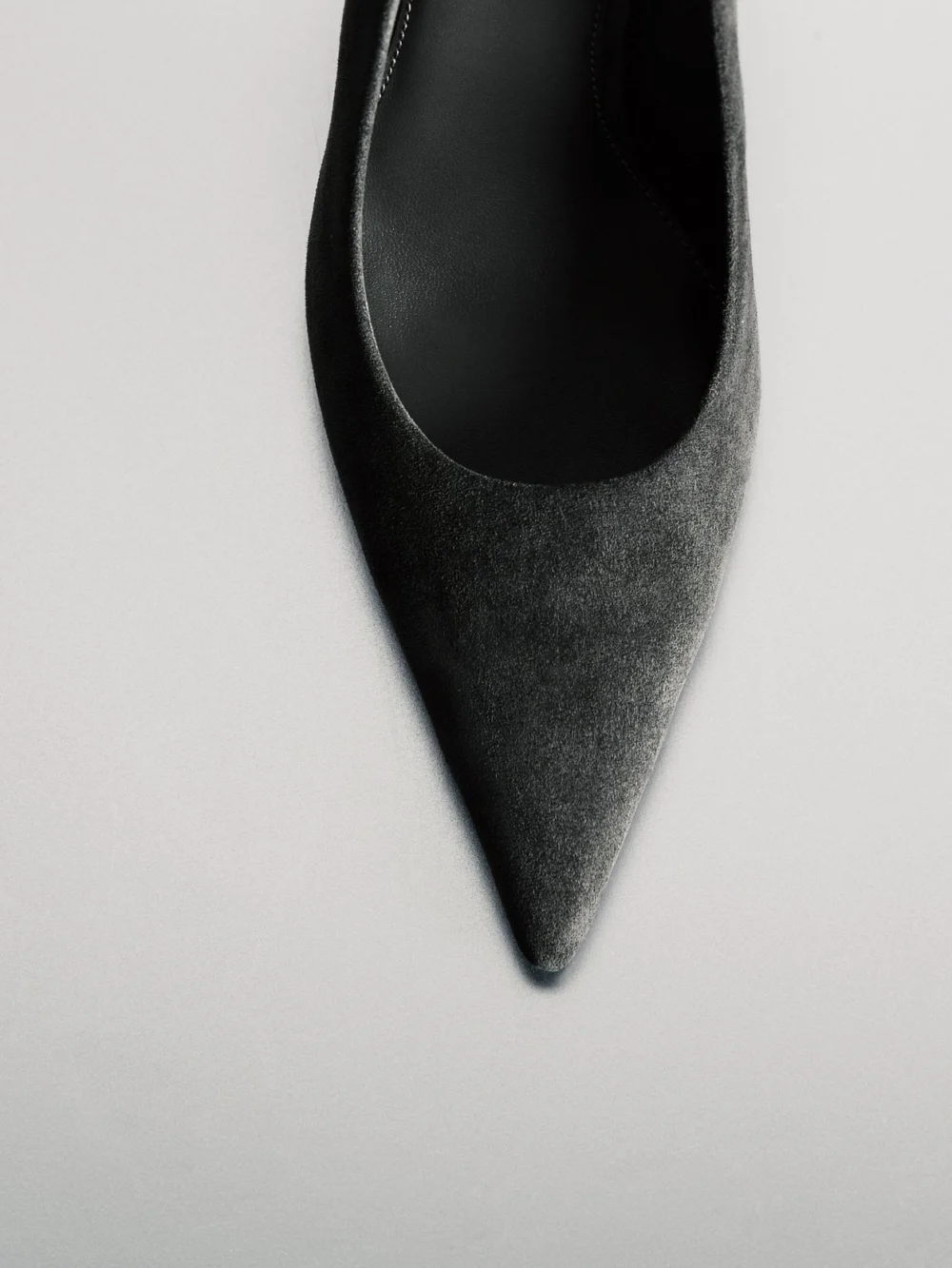 Reiss Grey Suede Pointed-toe High-heel Court Shoes, view 3
