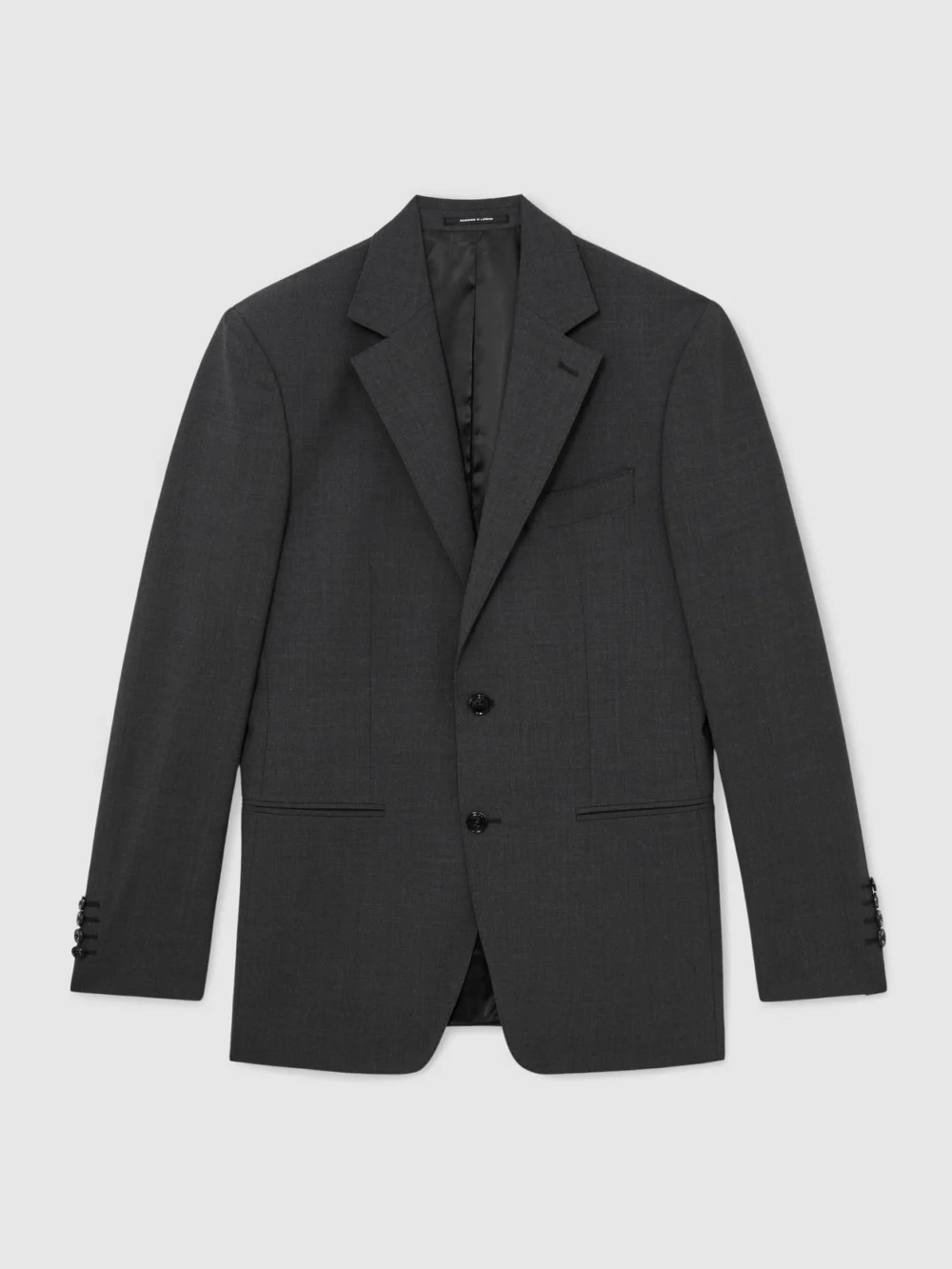 Reiss Grey Tailored Fit Wool-blend Single-breasted Suit Blazer Tailored-fit, view 2