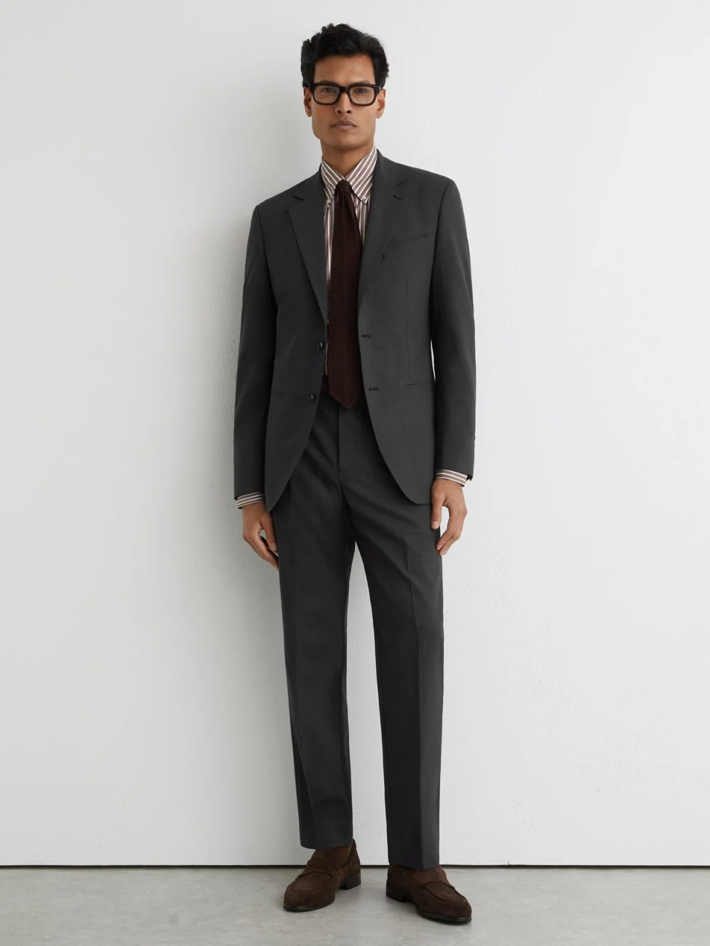 Reiss Grey Tailored Fit Wool-blend Single-breasted Suit Blazer Tailored-fit, view 3