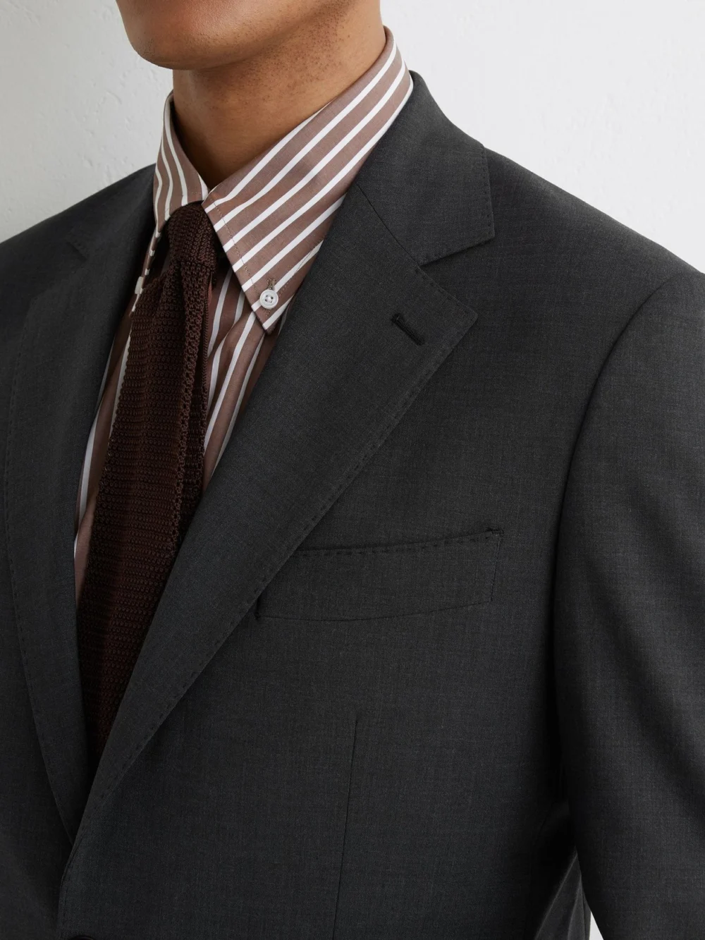 Reiss Grey Tailored Fit Wool-blend Single-breasted Suit Blazer Tailored-fit, view 4