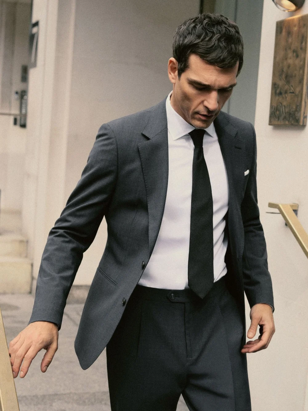 Reiss Grey Tailored Fit Wool-blend Single-breasted Suit Blazer Tailored-fit, view 5