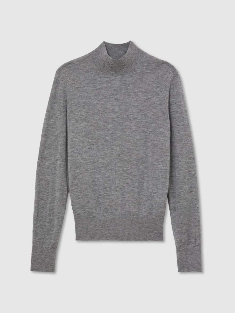 Reiss Grey Ultra-soft Merino Wool High-neck Jumper, view 2
