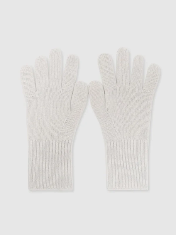 Reiss Grey Wool-blend Knitted Gloves with Cashmere,