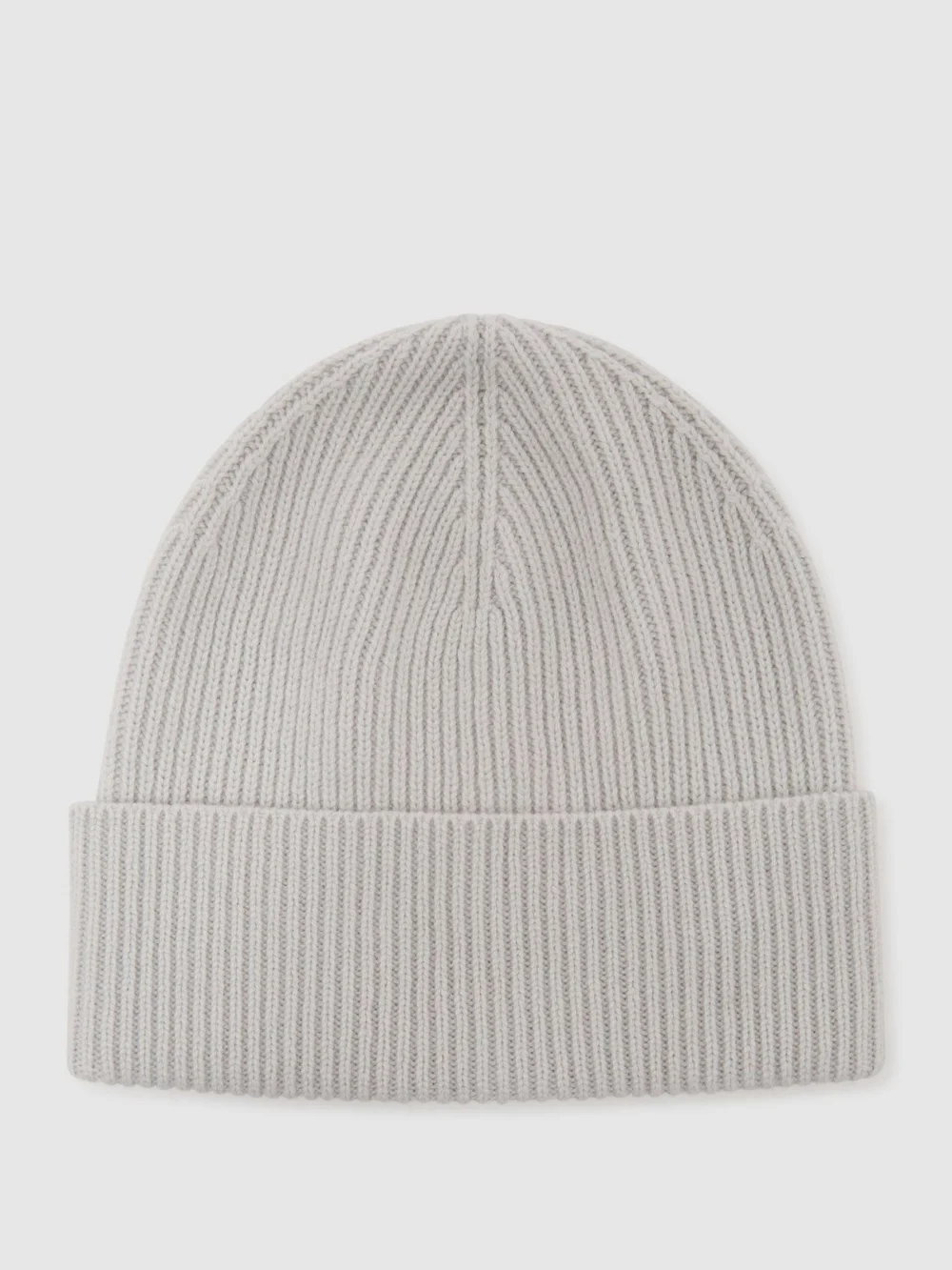 Reiss Grey Wool-blend Rib-knit Beanie,, view 3
