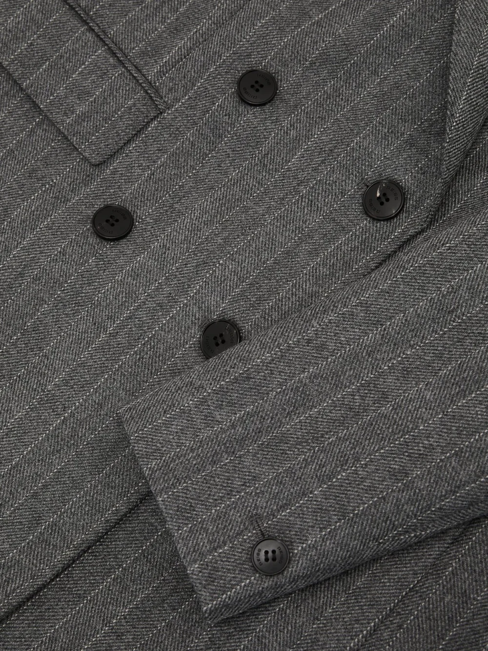 Reiss Grey Wool Double-breasted Pinstripe Blazer, view 3