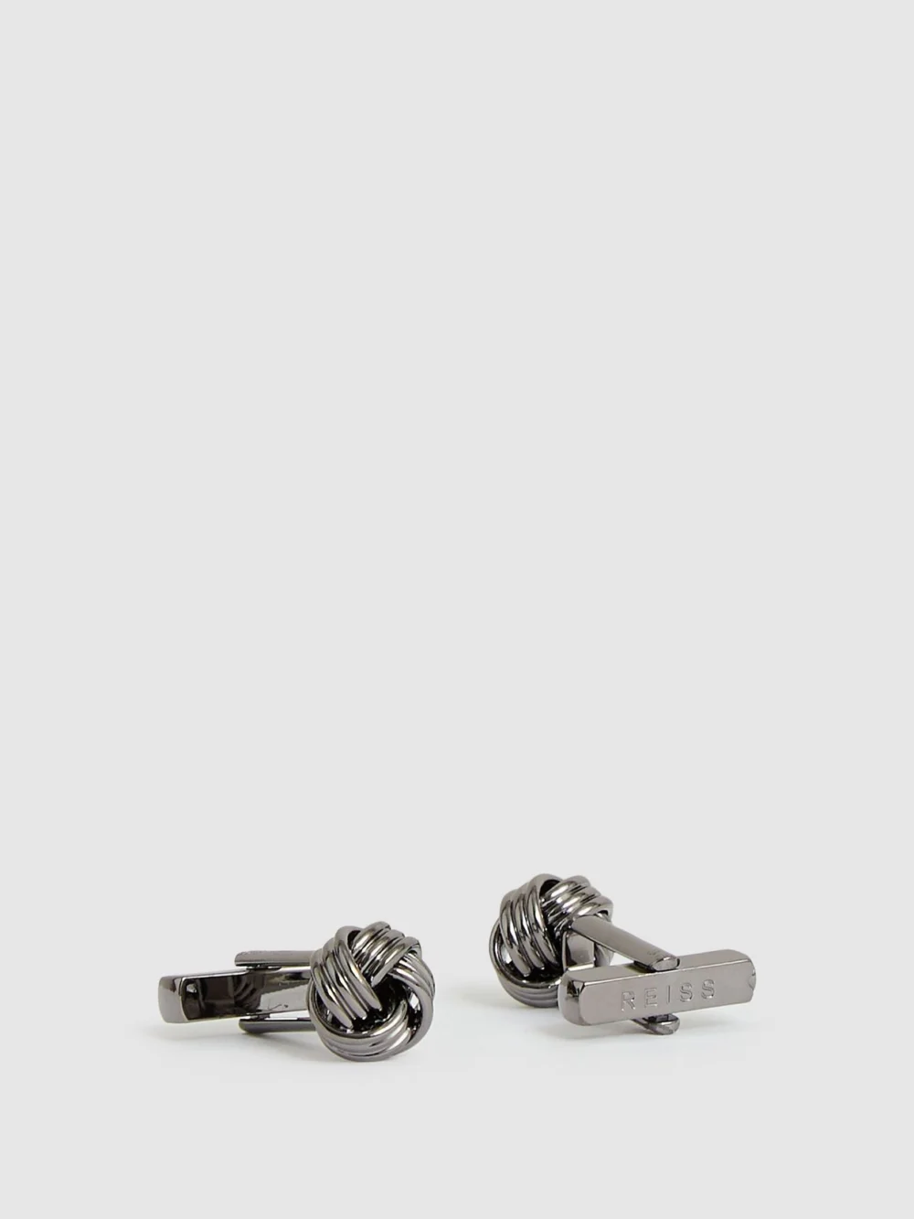 Reiss Gunmetal Knot Cufflinks,, view 3