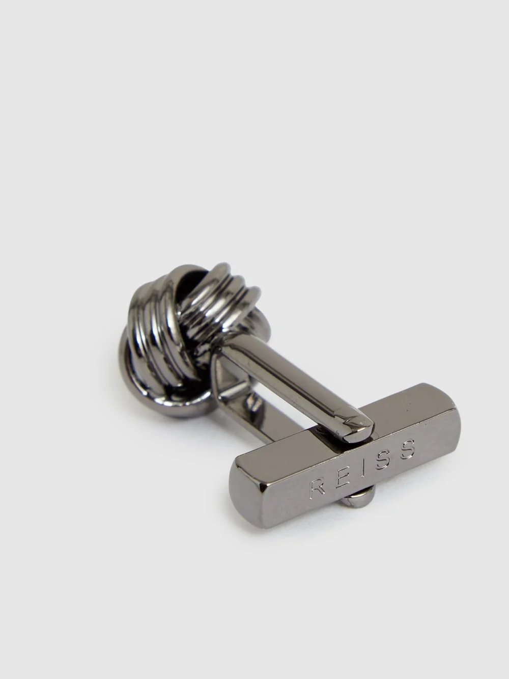 Reiss Gunmetal Knot Cufflinks,, view 4
