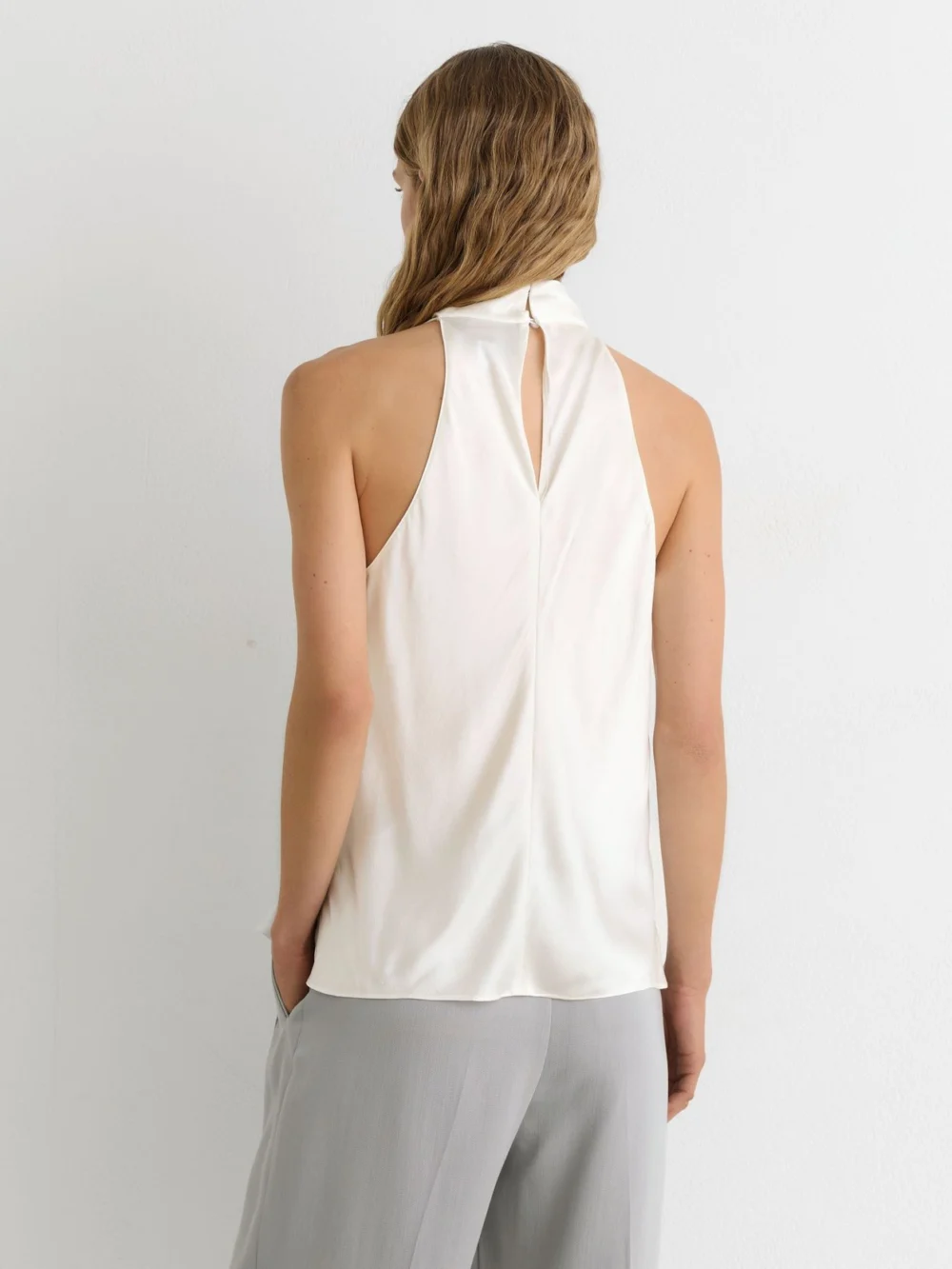 Reiss Hammered-silk Cowl-neck Top, view 4