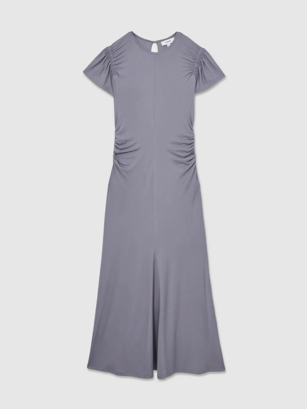 Reiss Helia Grey Blend Ruched Jersey Dress, 8, view 2