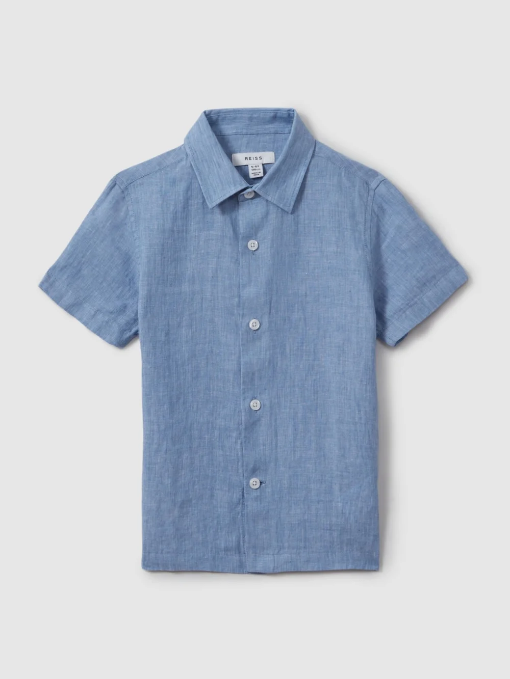 Reiss Holiday Shirt Linen Marl Texture in Blue, view 2