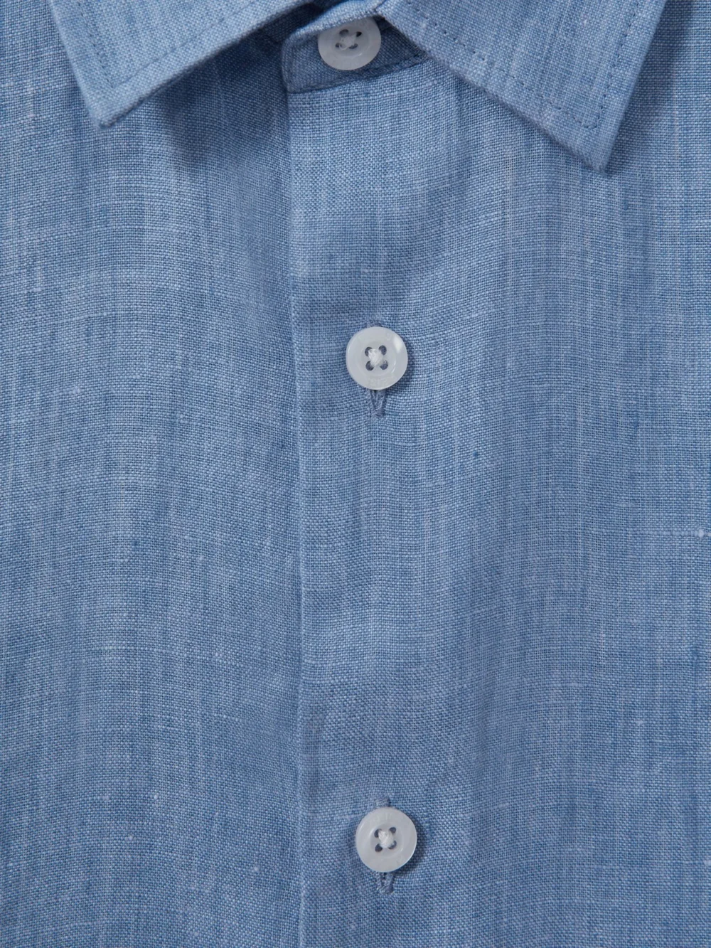 Reiss Holiday Shirt Linen Marl Texture in Blue, view 4