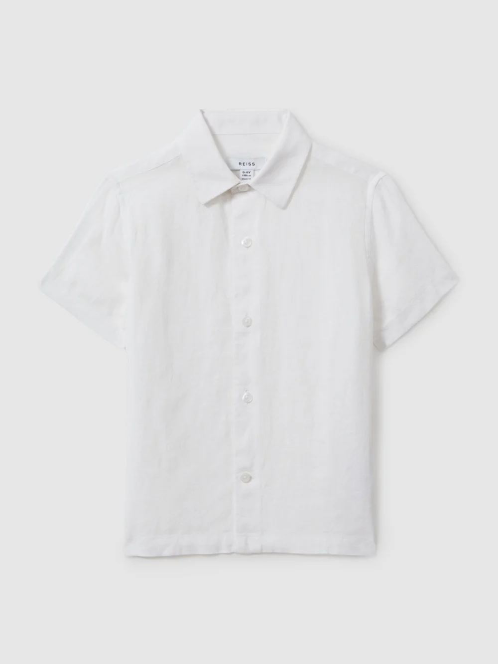 Reiss Holiday Shirt Linen Marl Texture in White, view 2