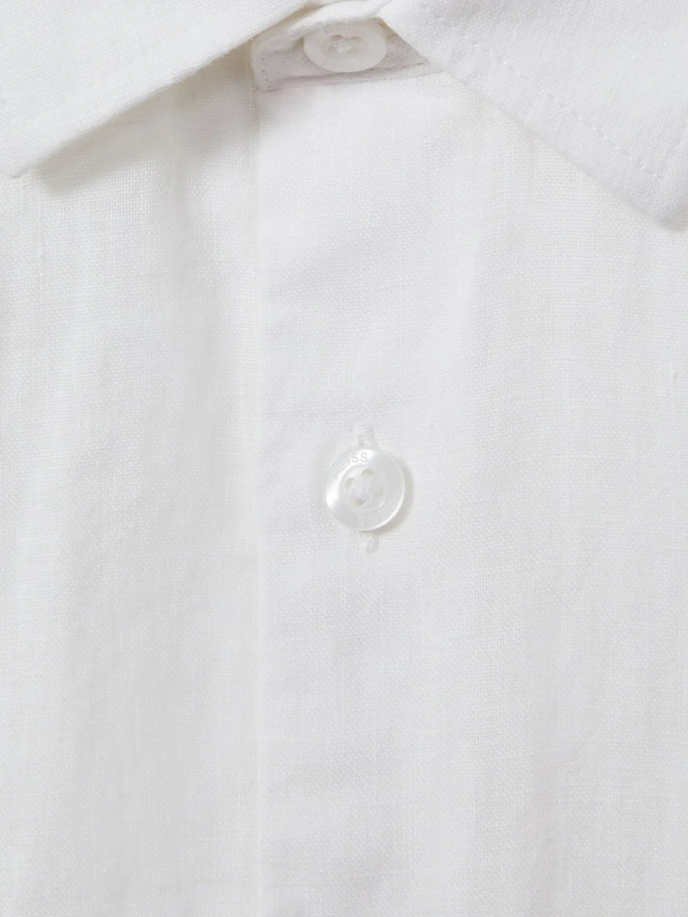 Reiss Holiday Shirt Linen Marl Texture in White, view 4