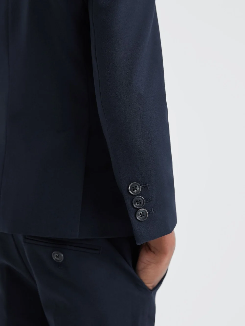 Reiss Hope Single Breasted Blazer Cotton Plain, view 4